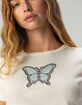 FULL TILT Butterfly Patch Womens Baby Tee image number 2
