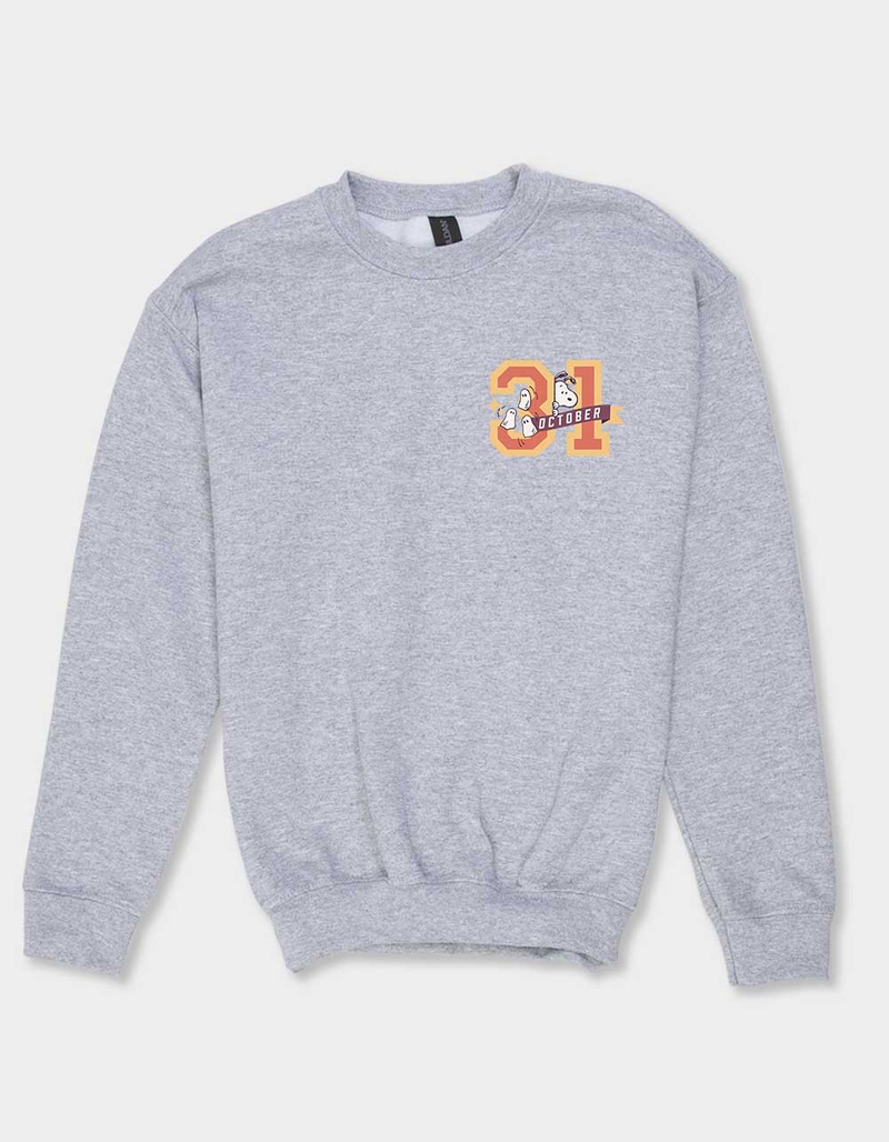 PEANUTS October 31 Varsity Unisex Kids Crewneck Sweatshirt image number 0