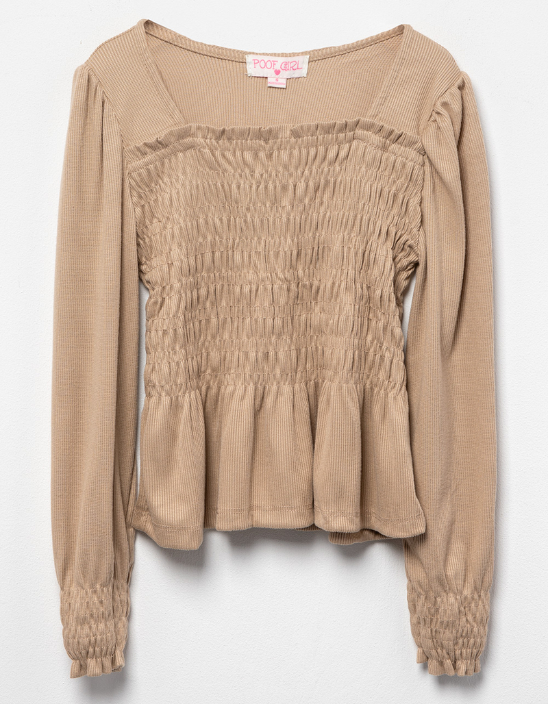 POOF Smocked Babydoll Girls Long Sleeve Top image number 0
