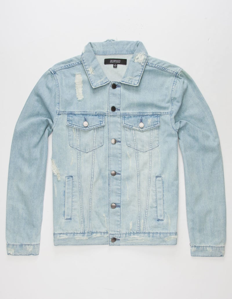 ELWOOD Truck Stop Mens Ripped Denim Jacket image number 0