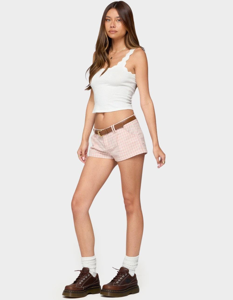 EDIKTED Monty Plaid Micro Shorts image number 2