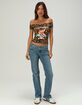 ED HARDY LKS Cherries Womens Off The Shoulder Top image number 5