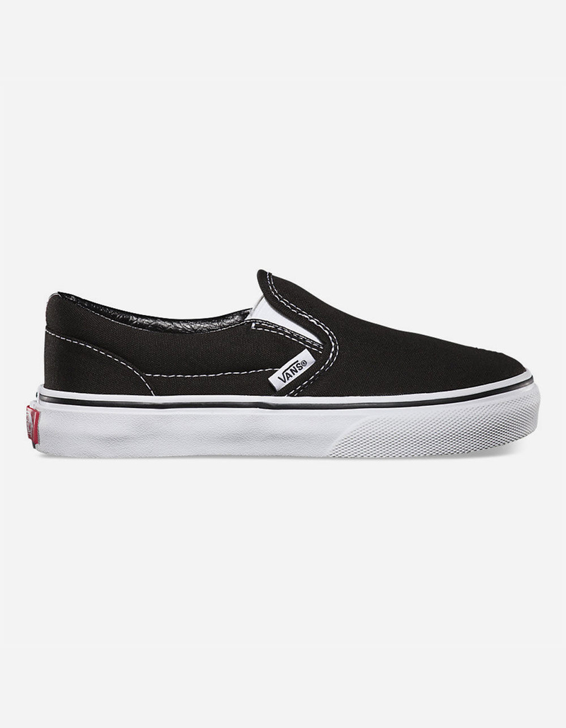 VANS Classic Slip-On Black & White Kids Shoes image number 0