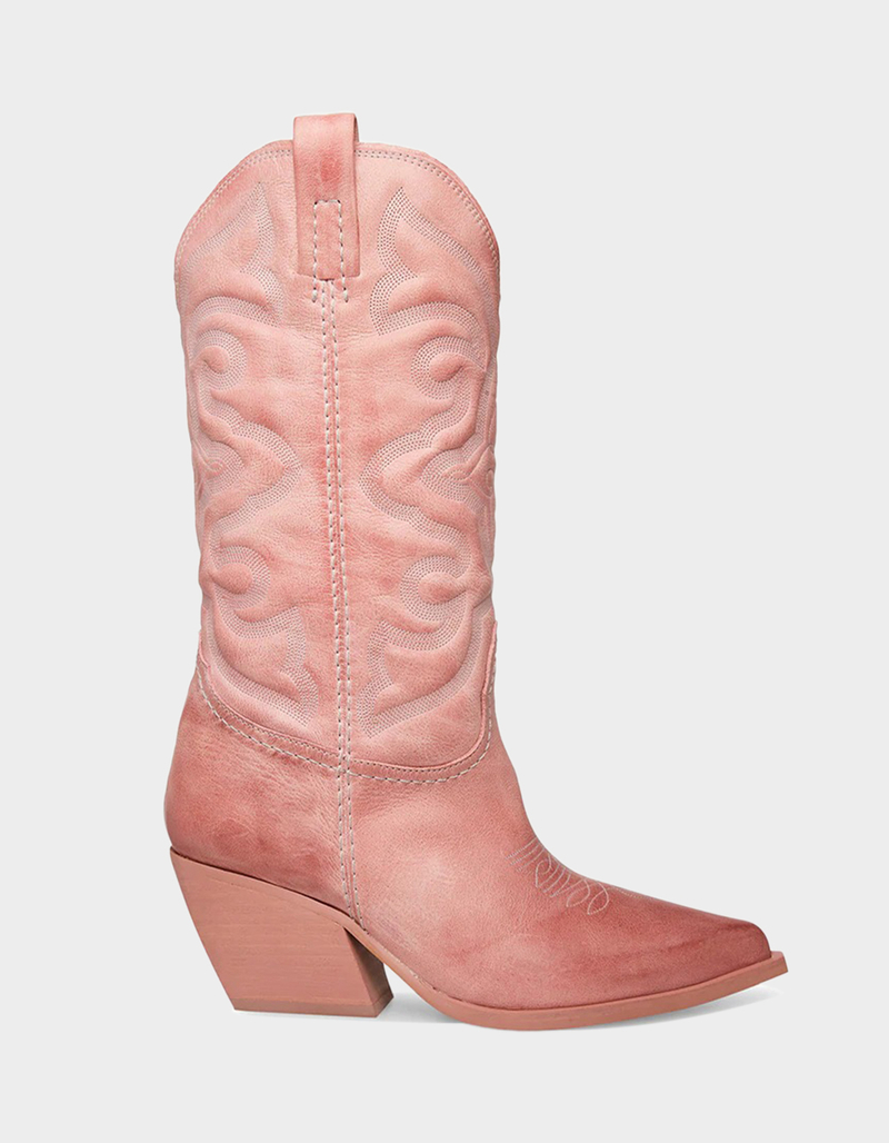 STEVE MADDEN West Womens Leather Pink Boots image number 0