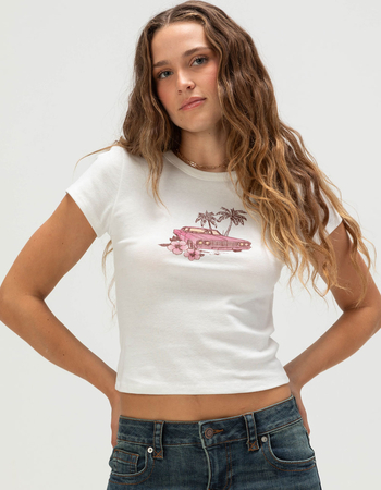 RSQ Womens Retro Car Baby Tee Primary Image