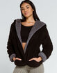 FULL TILT Reversible Sherpa Womens Black Hooded Jacket image number 1