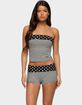 EDIKTED Presley Stripe & Polka Dot Foldover Tube Top image number 1