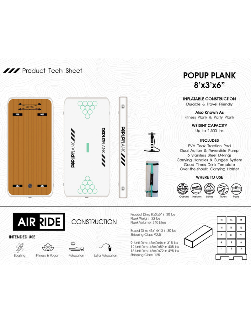 POP BOARD CO. PopUp Inflatable Plank image number 1