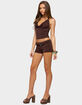 EDIKTED Janya Strappy Bead Belt Micro Shorts image number 4