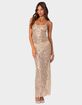 EDIKTED Sequin Sheer Mesh Maxi Dress image number 2