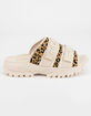 FILA Outdoor Animal Print Womens Taupe Slide Sandals image number 2