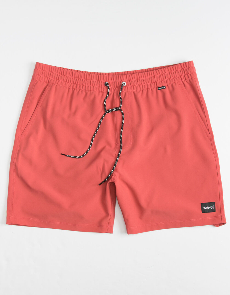 HURLEY One And Only Mens Red Volley Shorts image number 0