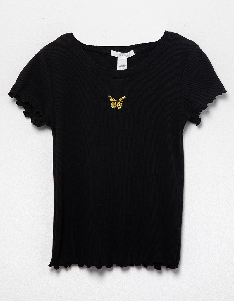 FULL TILT Butterfly Embroidered Girls Tee image number 0