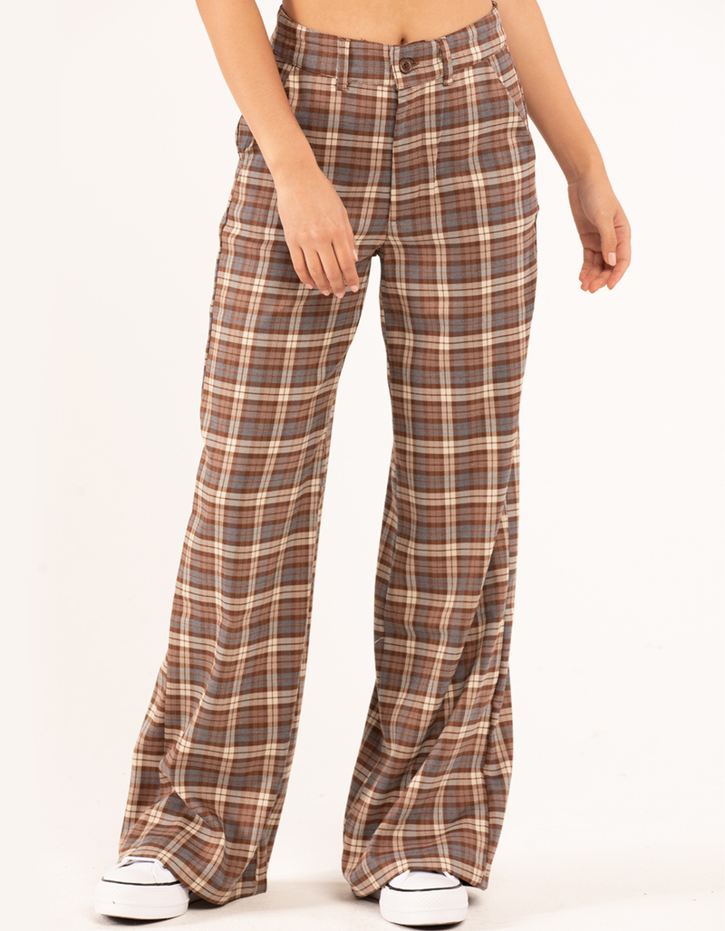 RSQ Womens Wide Leg Plaid Pants image number 1