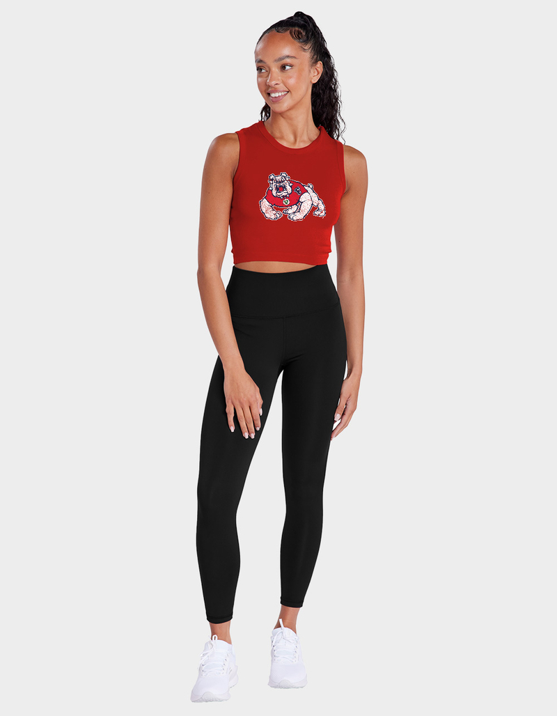 FRESNO STATE UNIVERSITY Distressed Primary Logo Womens Cropped Tank Top image number 1