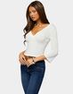 EDIKTED Mar V-Neck Quarter Sleeve Top image number 2