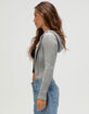 RSQ Womens Cable Knit Zip-Up Hooded Sweater image number 3