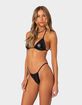 EDIKTED Bruna Faux Leather Triangle Bikini Top image number 2