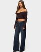 EDIKTED Briah Belted Low Rise Wide Leg Jeans image number 4