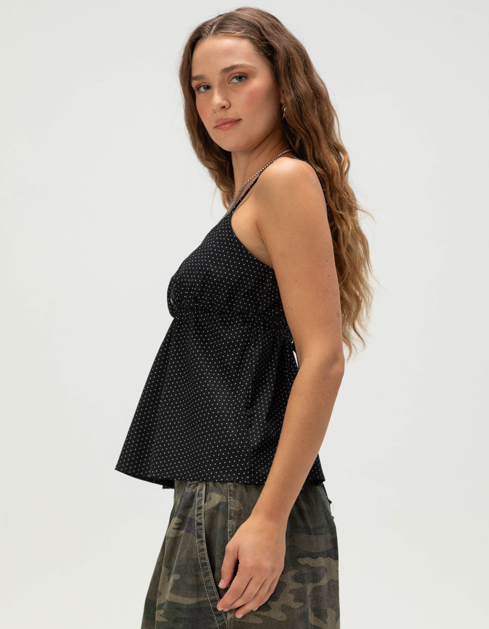 RSQ Womens Polka Dot Babydoll Cami - BLACK/WHITE | Tillys