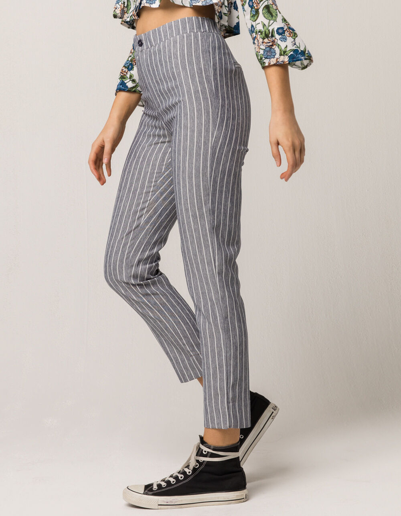 IVY & MAIN Blue Stripe Womens Crop Pants image number 1