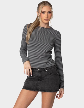 EDIKTED Brianna Striped Long Sleeve Tee Primary Image