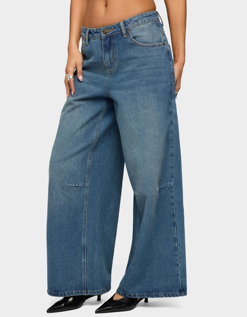 EDIKTED Skater Girl Washed Low Rise Baggy Jeans image number 1