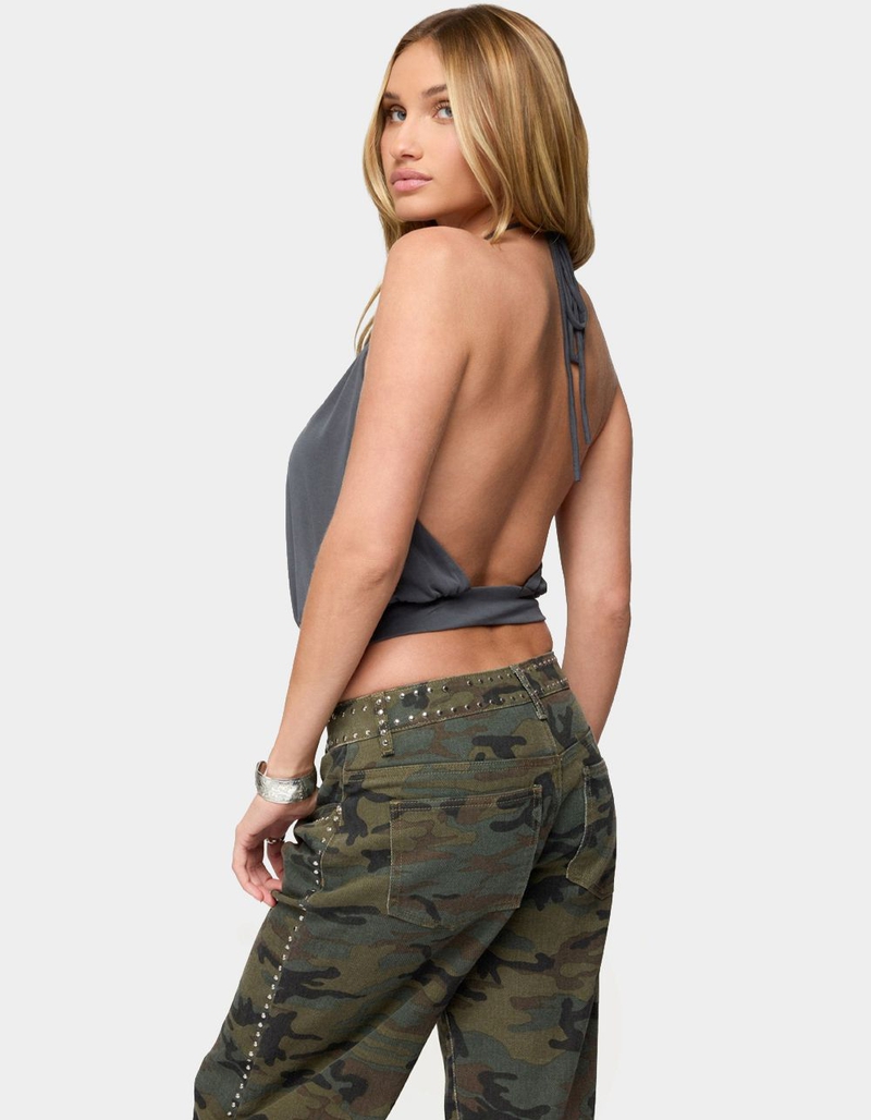 EDIKTED Kammy Draped Backless Halter Top image number 1