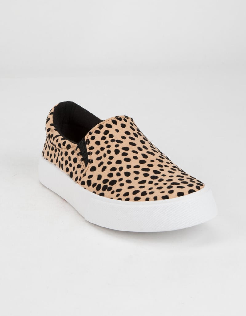 SODA Reign Girls Leopard Slip-On Shoes image number 1