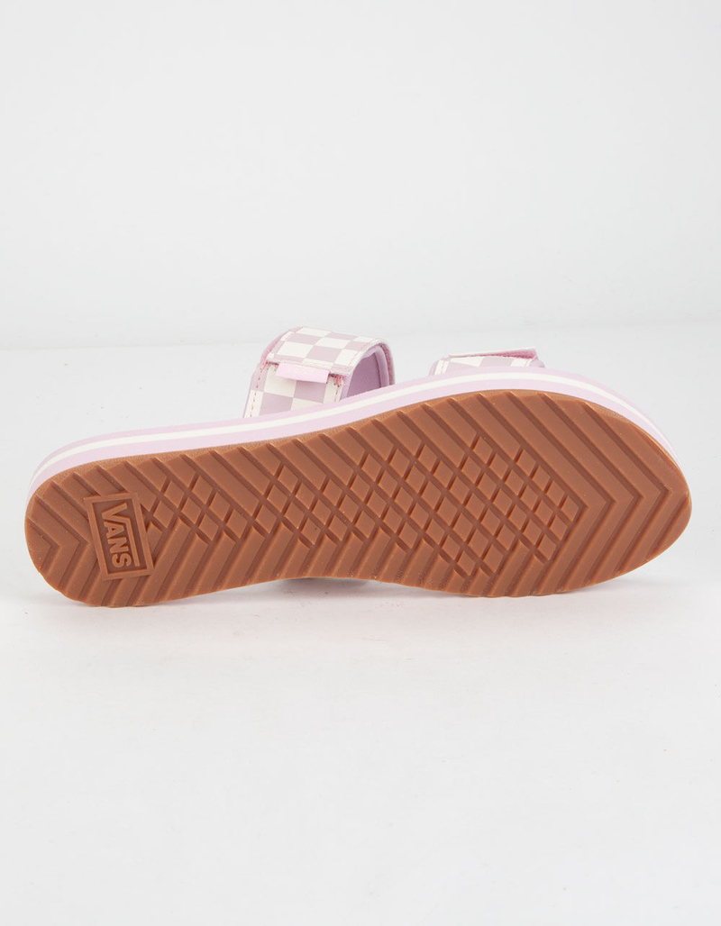VANS Cayucas Checkerboard Lilac Womens Velcro Slide Sandals image number 4