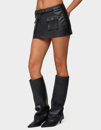 EDIKTED Zaira Faux Leather Cargo Mini Skort Alternative Image