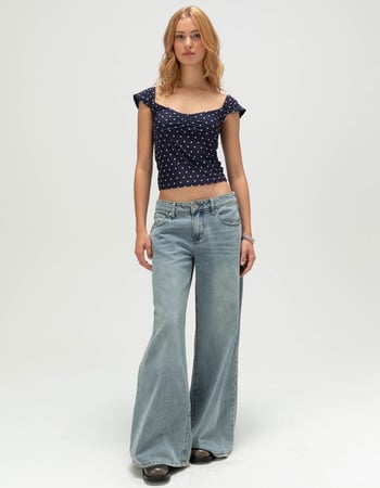 TILLYS Womens Cap Sleeve Cinch Front Top Alternative Image