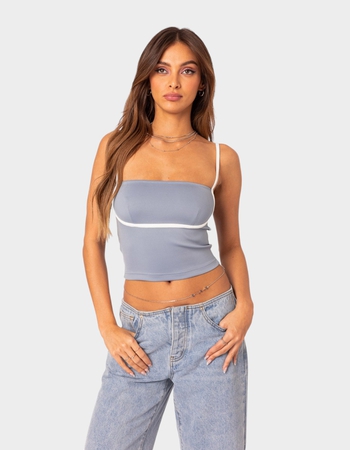 EDIKTED Yang Contrast Strap Tank Top Primary Image