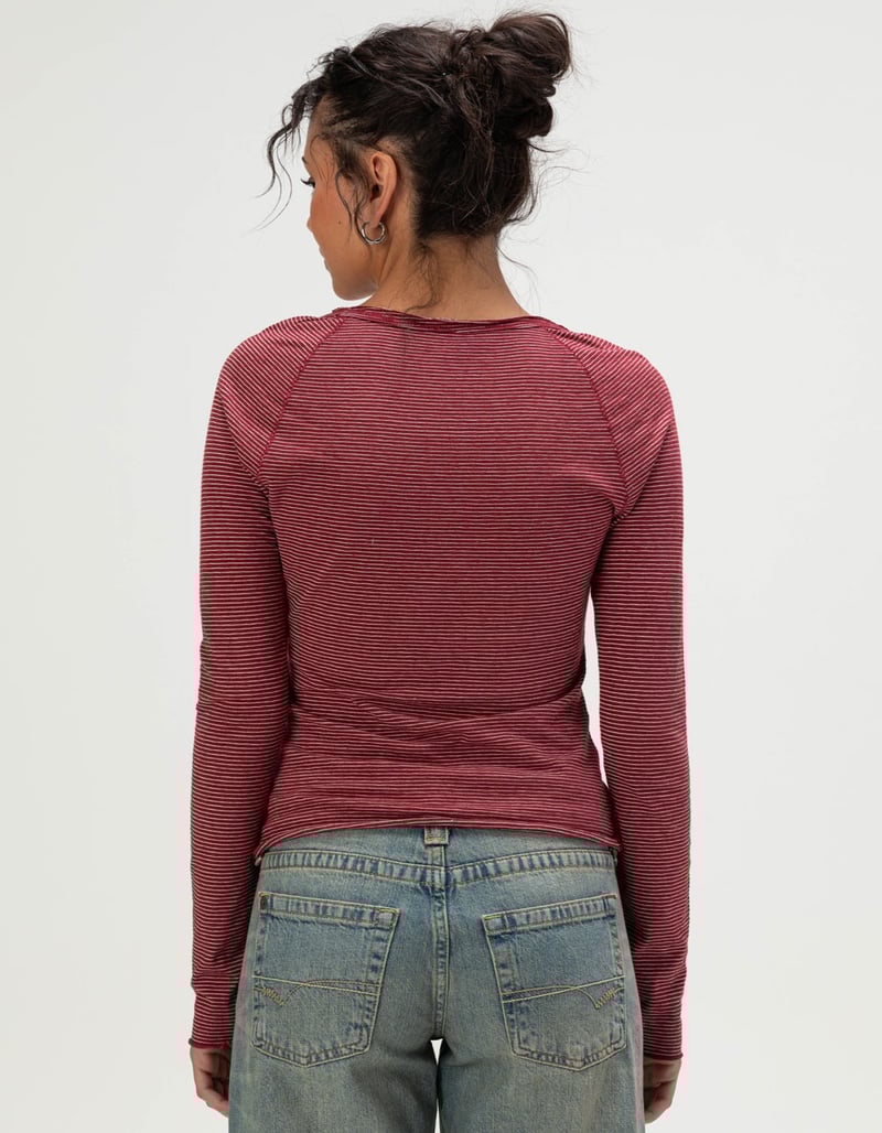 BDG Urban Outfitters Jake Womens Scoop Neck Long Sleeve Top image number 3