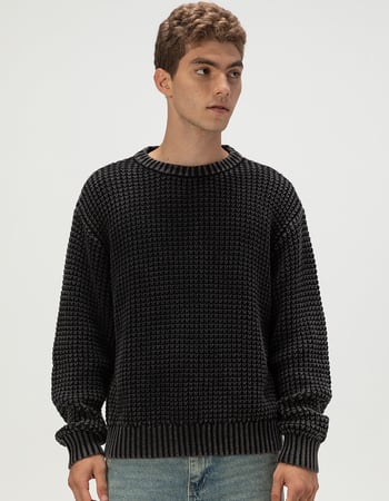 RSQ Mens Washed Waffle Sweater Primary Image