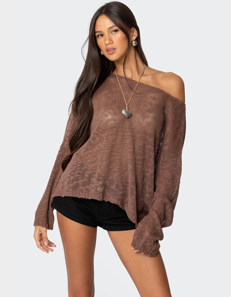 EDIKTED Bri Oversized Boat Neck Sweater image number 0