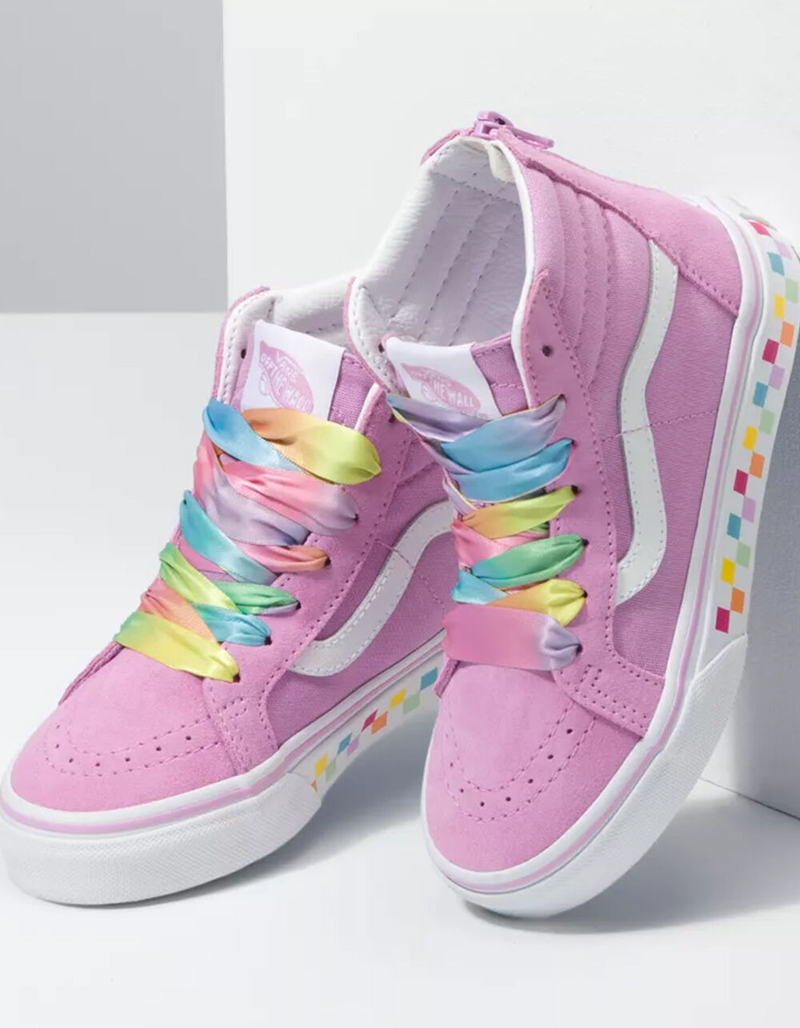 VANS Rainbow Lace Sk8-Hi Zip Girls Shoes image number 3