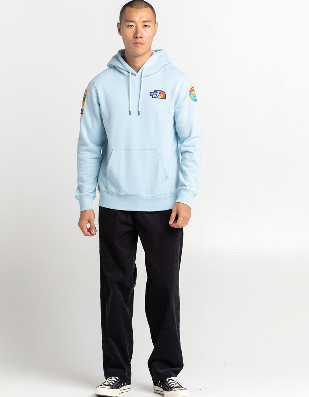 THE NORTH FACE Novelty Patch Mens Hoodie - LIGHT BLUE - M | Tillys