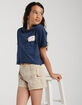 FULL TILT Washed Elastic Waist Girls Cargo Shorts image number 1