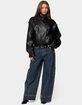 EDIKTED Jaicee High Neck Oversized Faux Leather Jacket image number 4