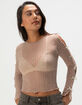 FULL TILT Textured Bow Womens Long Sleeve Top image number 1