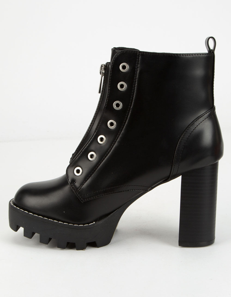 BAMBOO Lug Sole Zip Grommet Womens Boot image number 2