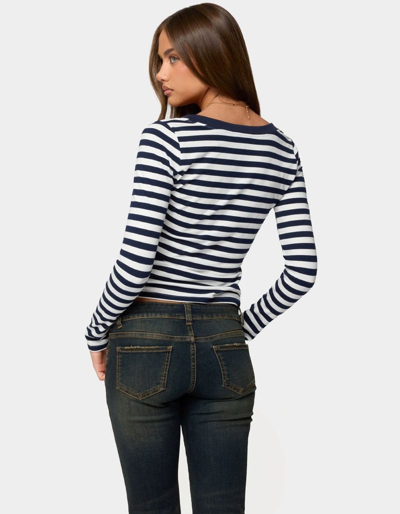 EDIKTED Solly Striped Long Sleeve Tee image number 2