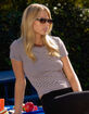 TILLYS Womens Stripe Ringer Tee image number 6
