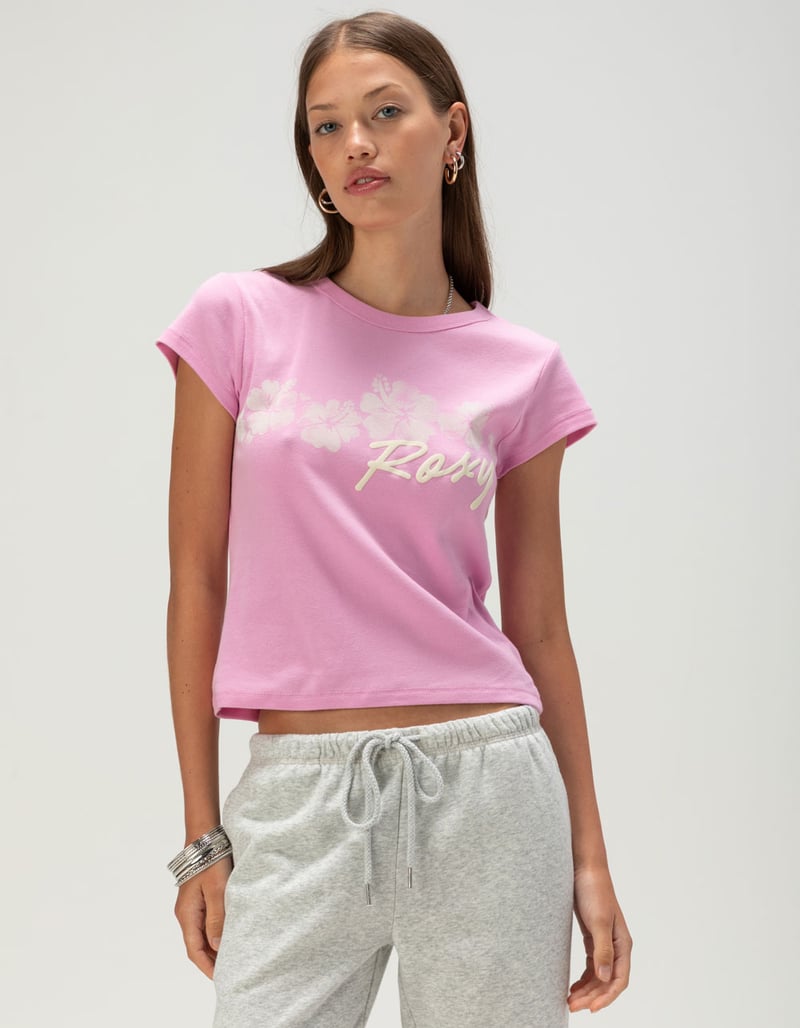 ROXY Floating Hibiscus Womens Baby Tee image number 0