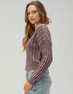 RSQ Womens Washed Cable Knit V-Neck Sweater image number 3