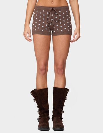 EDIKTED Kenny Polka Dot Knit Shorts Primary Image