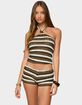 EDIKTED Elita Striped Textured Knit Halter Top image number 1