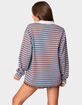 EDIKTED Stripey Oversized Collared Shirt image number 5