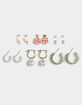 FULL TILT 9 Pack Enamel Pearl Heart Huggies Earring Set image number 1